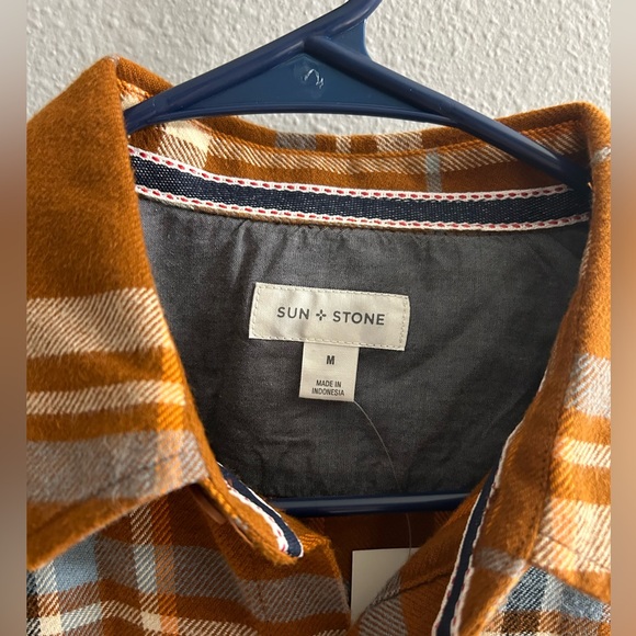 Sun+Stone flannel shirt. Orange, size M. - Picture 2 of 5